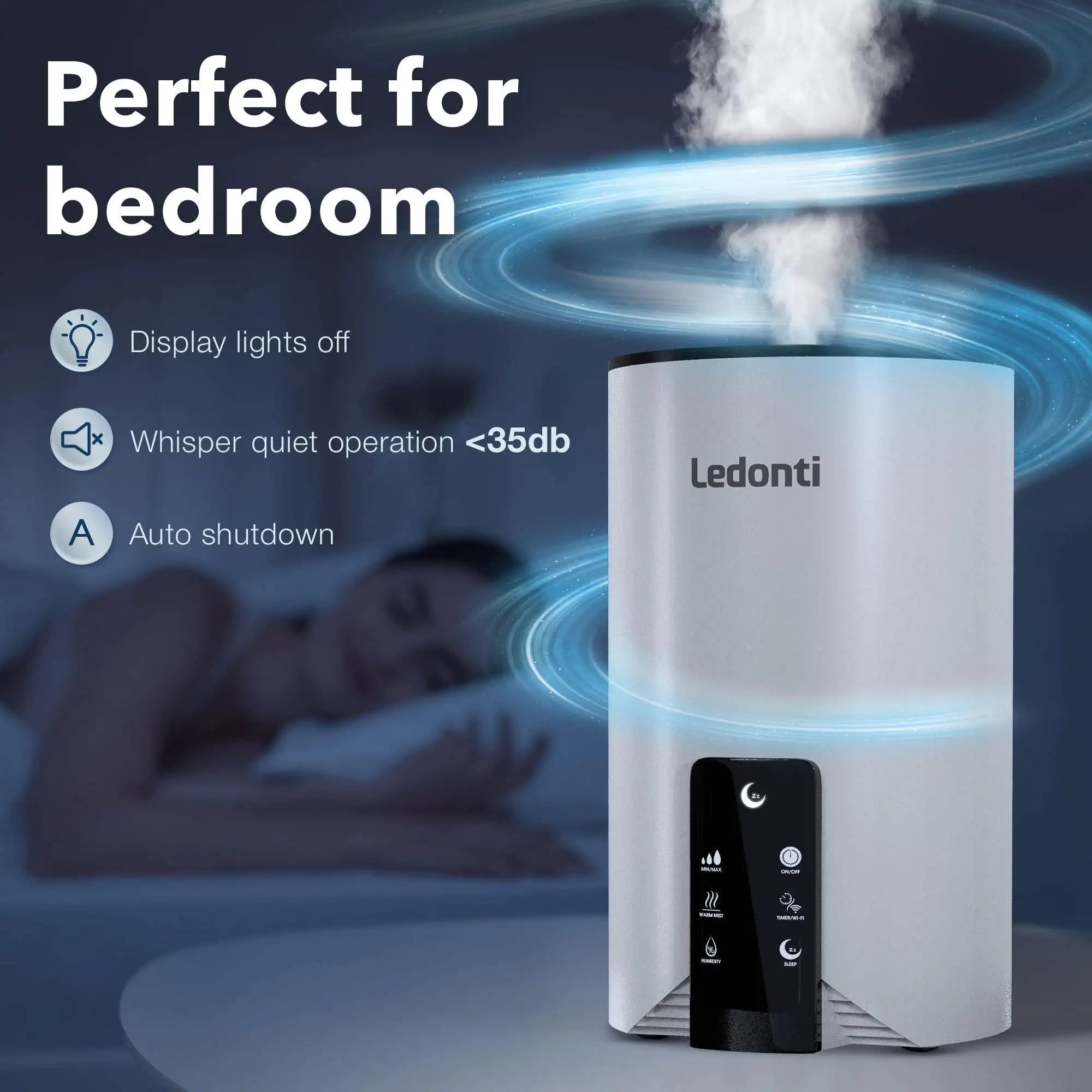 LunaMist™ Smart Wi-Fi Humidifier (4L, Dual Mist)