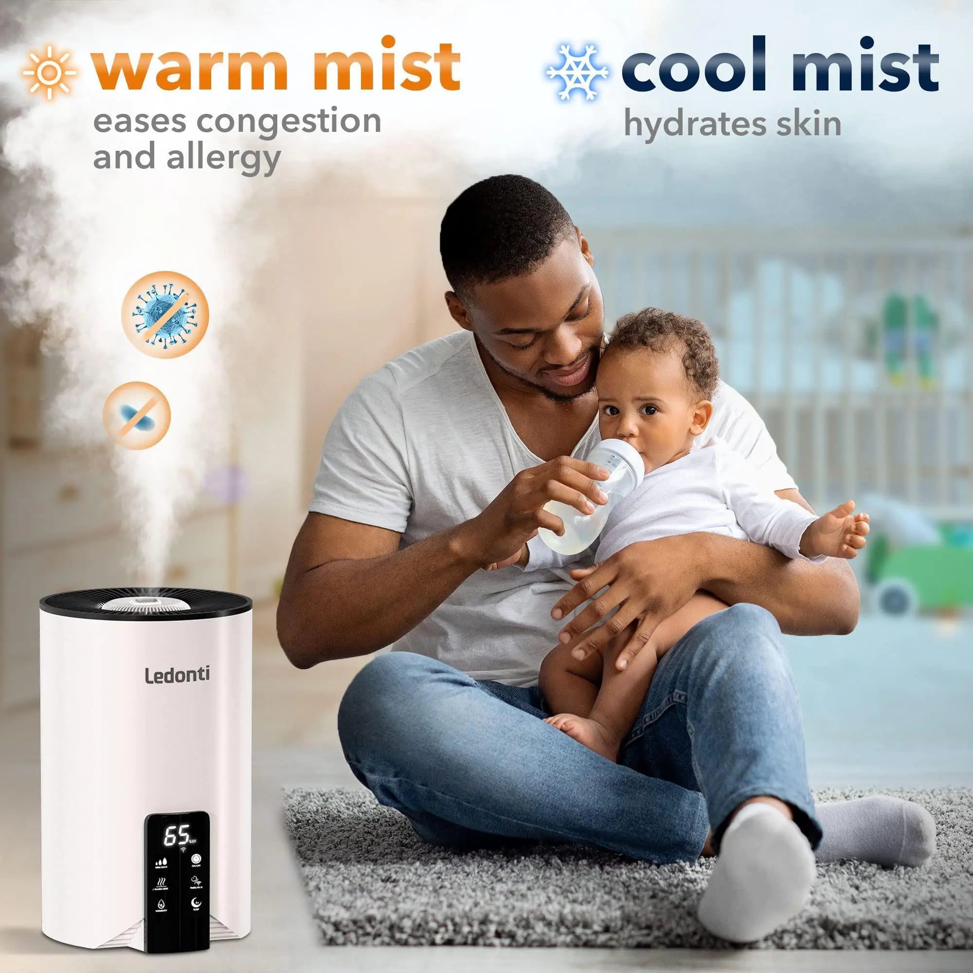 LunaMist™ Smart Wi-Fi Humidifier (4L, Dual Mist)