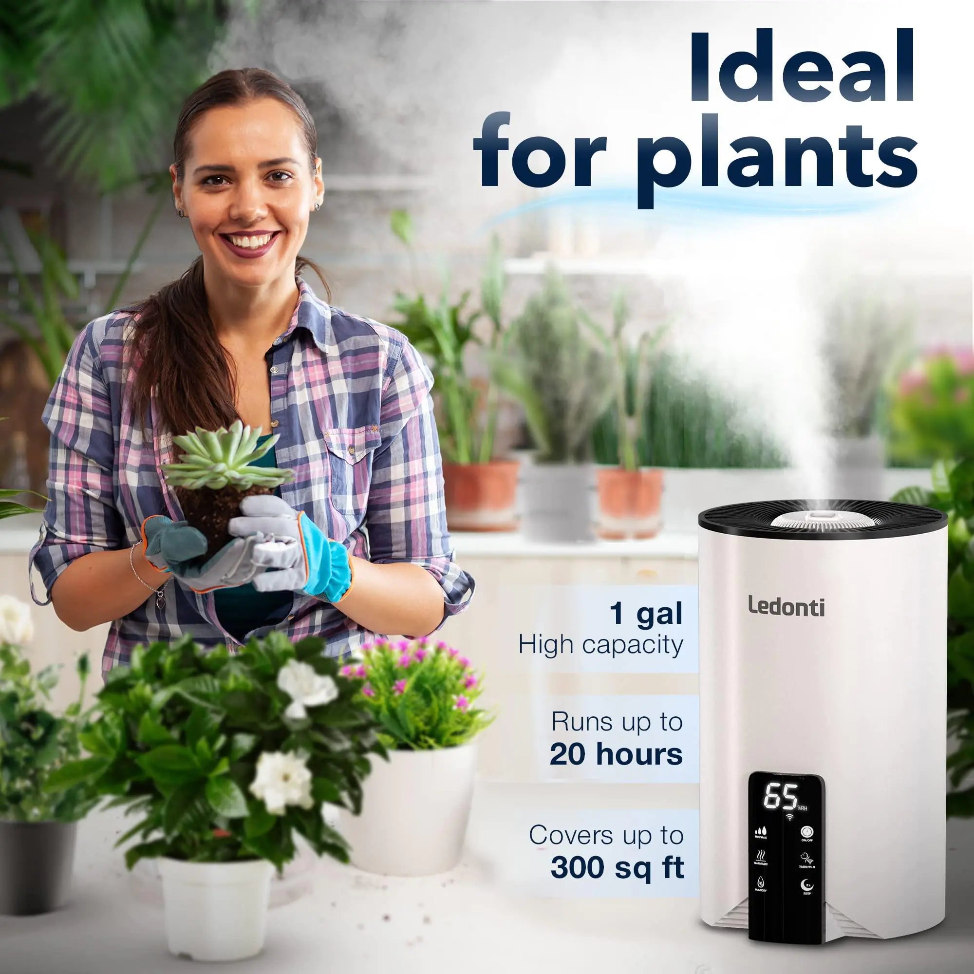 LunaMist™ Smart Wi-Fi Humidifier (4L, Dual Mist)