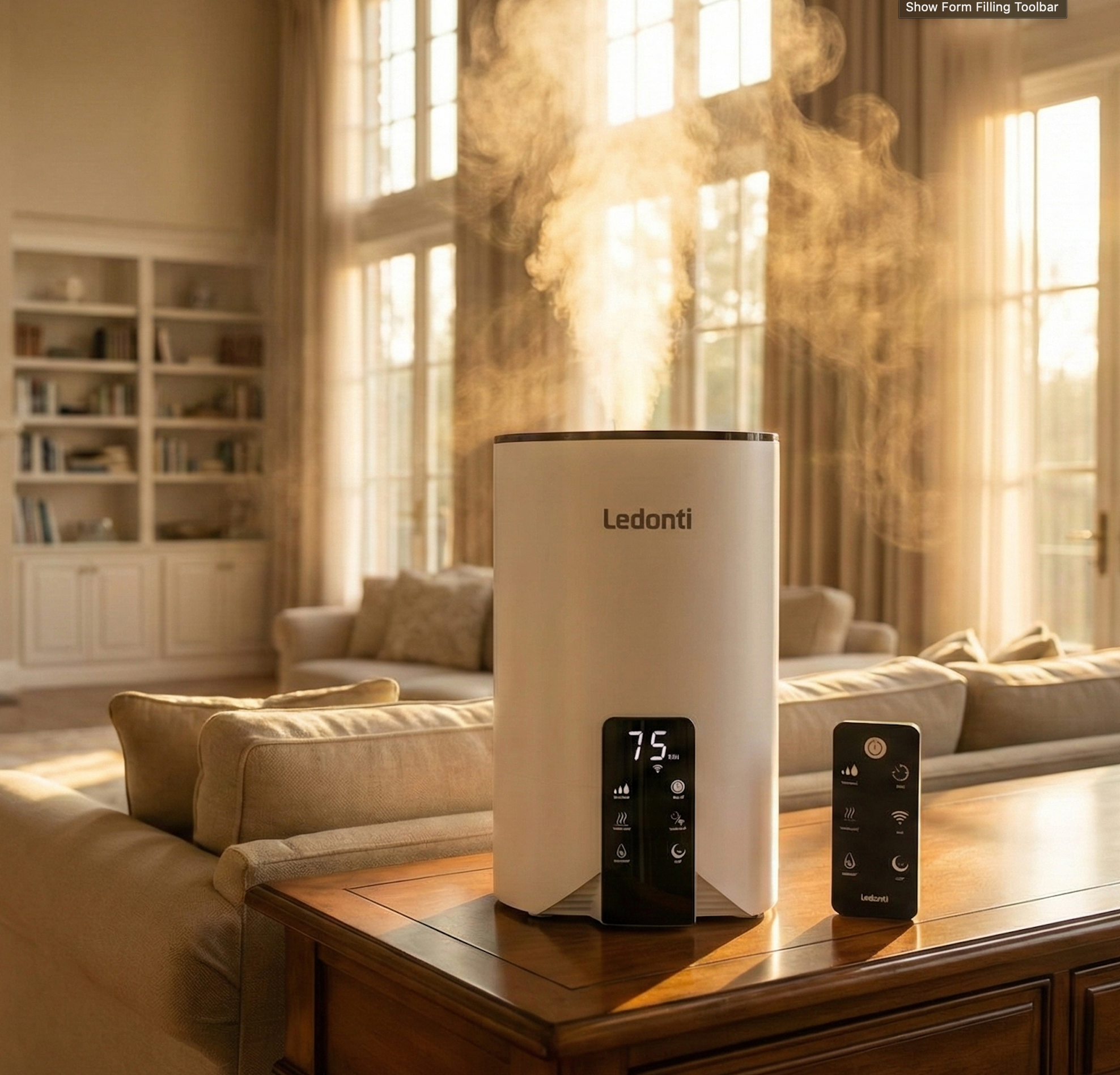 LunaMist™ Large Room WiFi Humidifier (4L, WiFi Quiet Sound, Cool Mist)