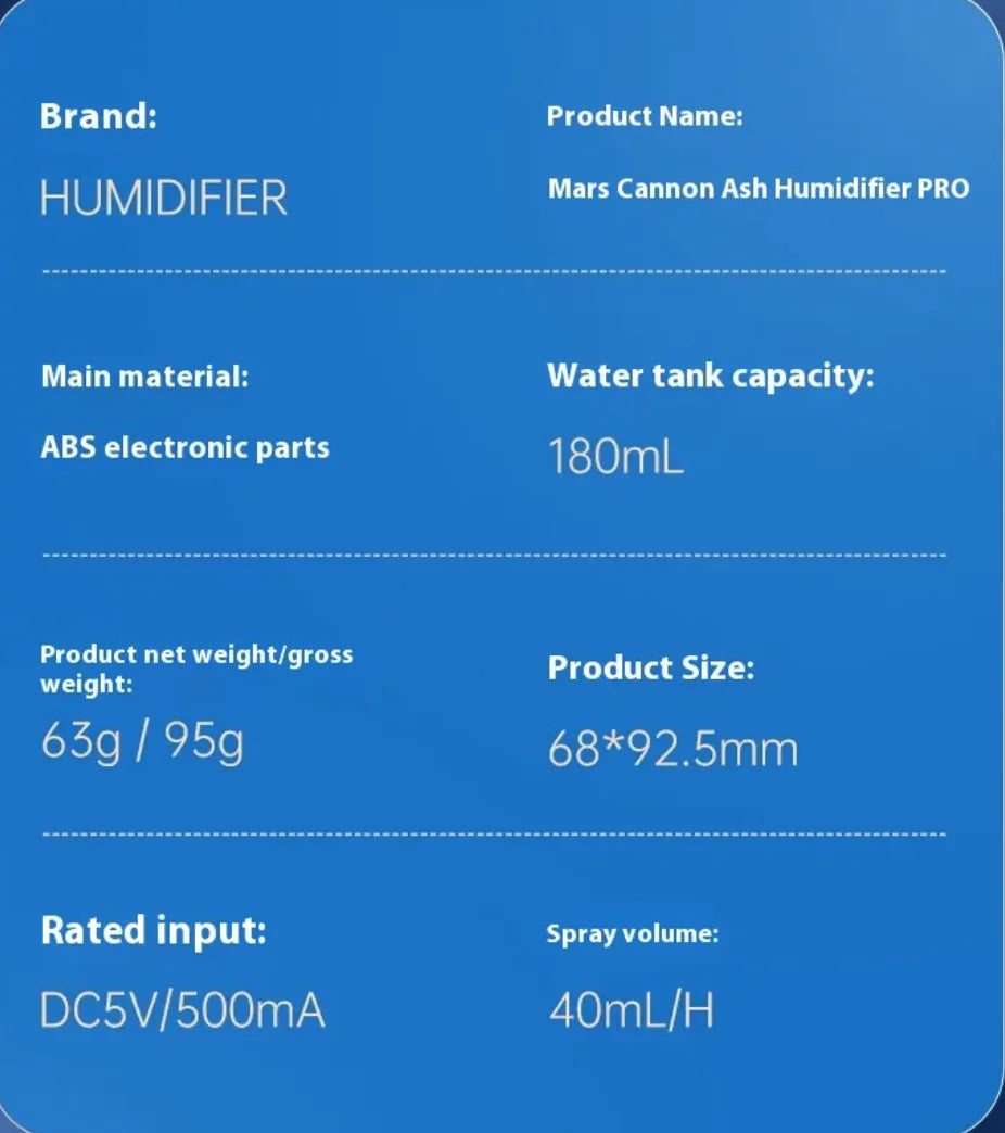 Mini Ambient Light Humidifier (Silent Seven-Colors)